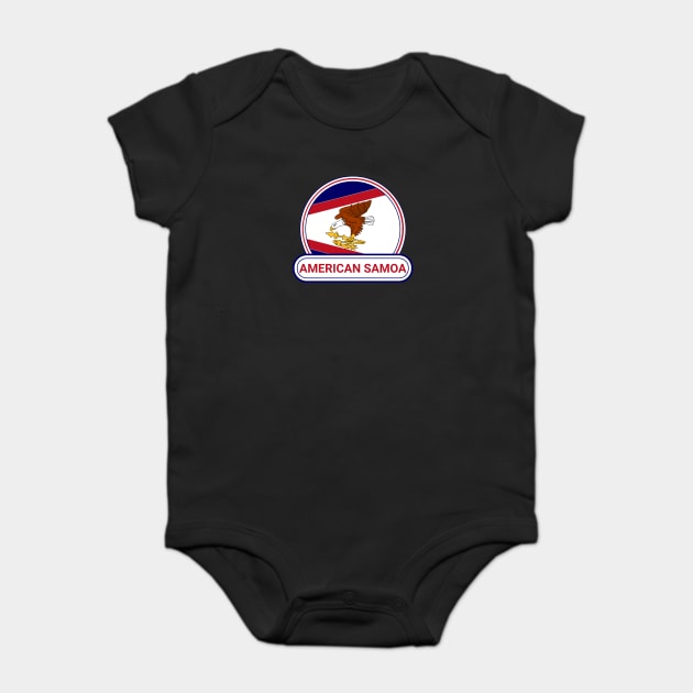 American Samoa Country Badge - American Samoa Flag Baby Bodysuit by Yesteeyear